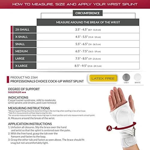 OTC Wrist Splint Large (Left Hand) | Carpal Tunnel Support with Metal Preshaped Splint thumbnail 2