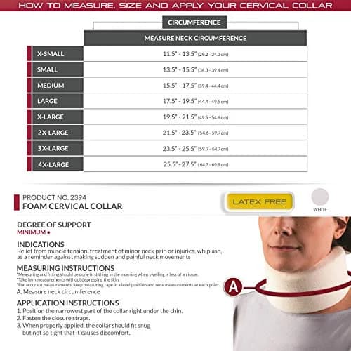 OTC Soft Contour Foam Cervical Collar Neck Support Brace Medium 2.5" Depth (6.35 cm) | Limits Motion for Pain Relief thumbnail 2