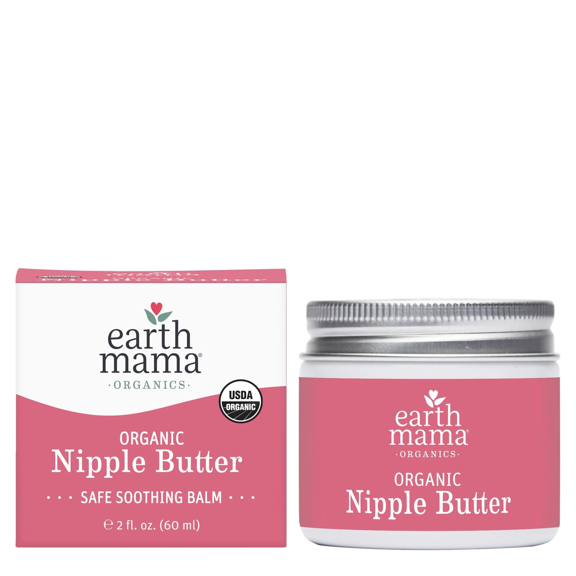 Earth Mama Organic Nipple Butter - Lanolin-Free Nipple Cream for Breastfeeding, Postpartum Essentials, Soothing Balm 60ml (2 fl oz) - main product image