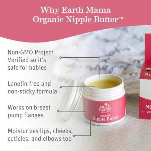 Earth Mama Organic Nipple Butter 2 fl oz (59 ml) | Lanolin-Free Balm for Breastfeeding & Dry Skin thumbnail 2
