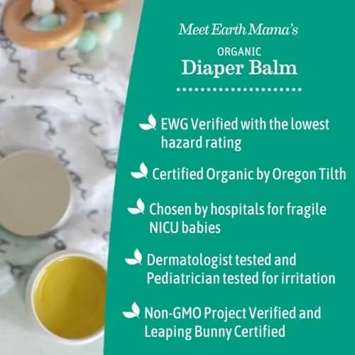 Earth Mama Organic Diaper Balm 60ml (2 Fl Oz) | EWG Verified, Petroleum-Free, Calendula for Sensitive Skin (2-Pack) thumbnail 5