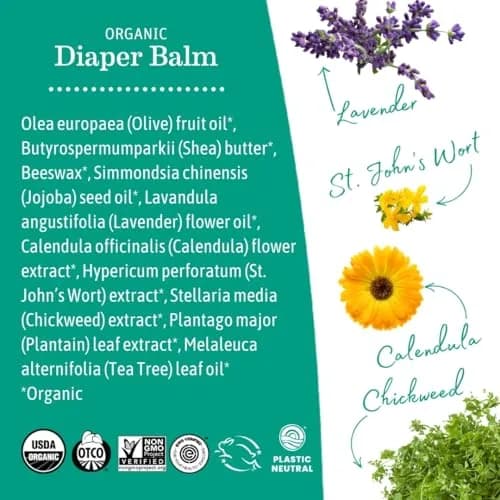 Earth Mama Organic Diaper Balm 60ml (2 Fl Oz) | EWG Verified, Petroleum-Free, Calendula for Sensitive Skin (2-Pack) thumbnail 6