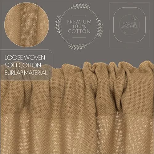 VHC Brands Burlap Natural Window Valance, Tan, 16x72 | Rustic Farmhouse Charm with Easy Care thumbnail 5