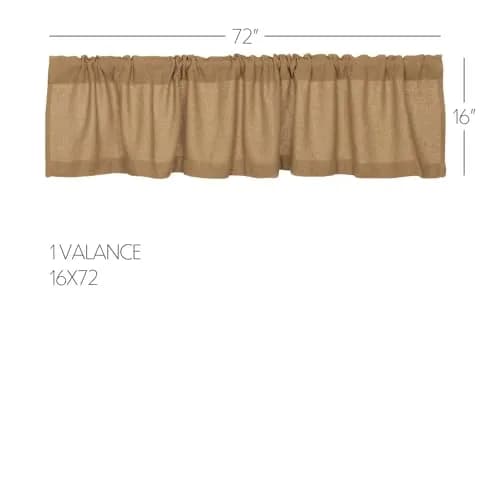 VHC Brands Burlap Natural Window Valance, Tan, 16x72 | Rustic Farmhouse Charm with Easy Care thumbnail 2
