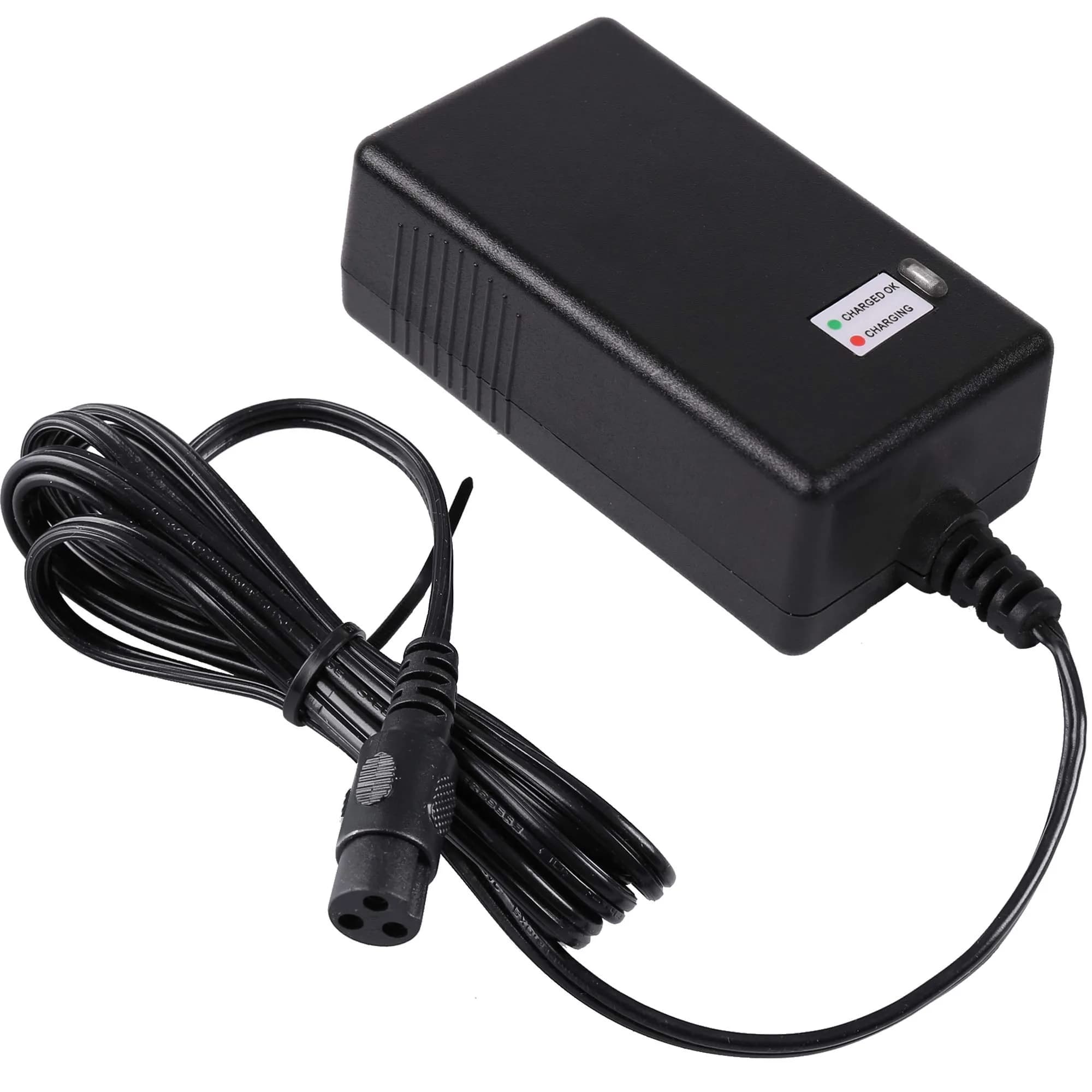 LotFancy 24V 1.5A Electric Scooter Charger | UL Listed, 3-Prong Inline Connector — Black