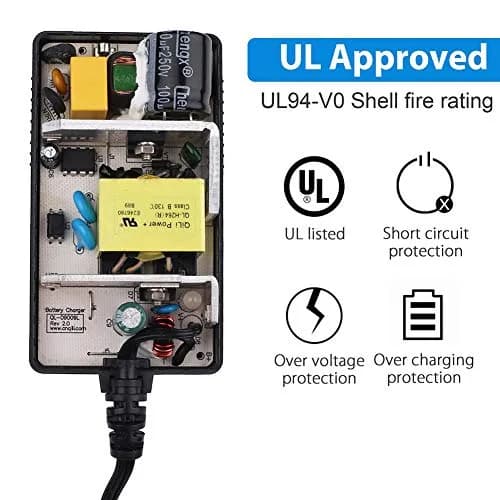 LotFancy 24V 1.5A Electric Scooter Charger | UL Listed, 3-Prong Inline Connector thumbnail 4