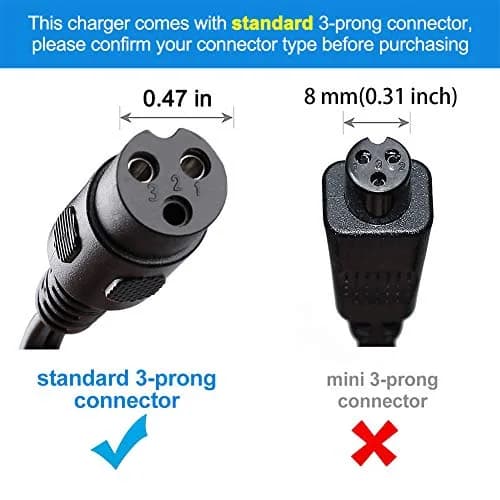 LotFancy 24V 1.5A Electric Scooter Charger | UL Listed, 3-Prong Inline Connector thumbnail 3