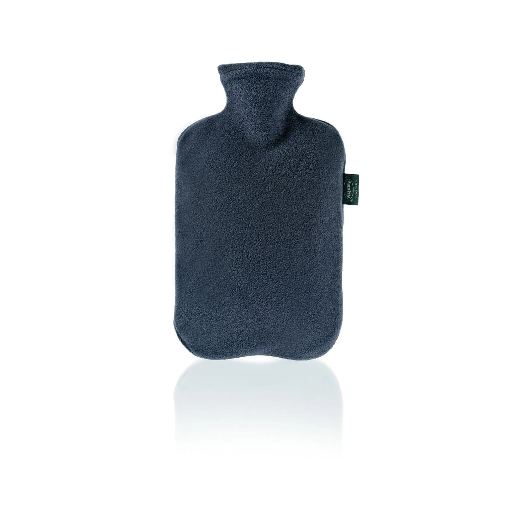 Fashy Hot Water Bottle with Fleece Cover | Long-Lasting, Reusable, Ideal for Pain & Stress Relief