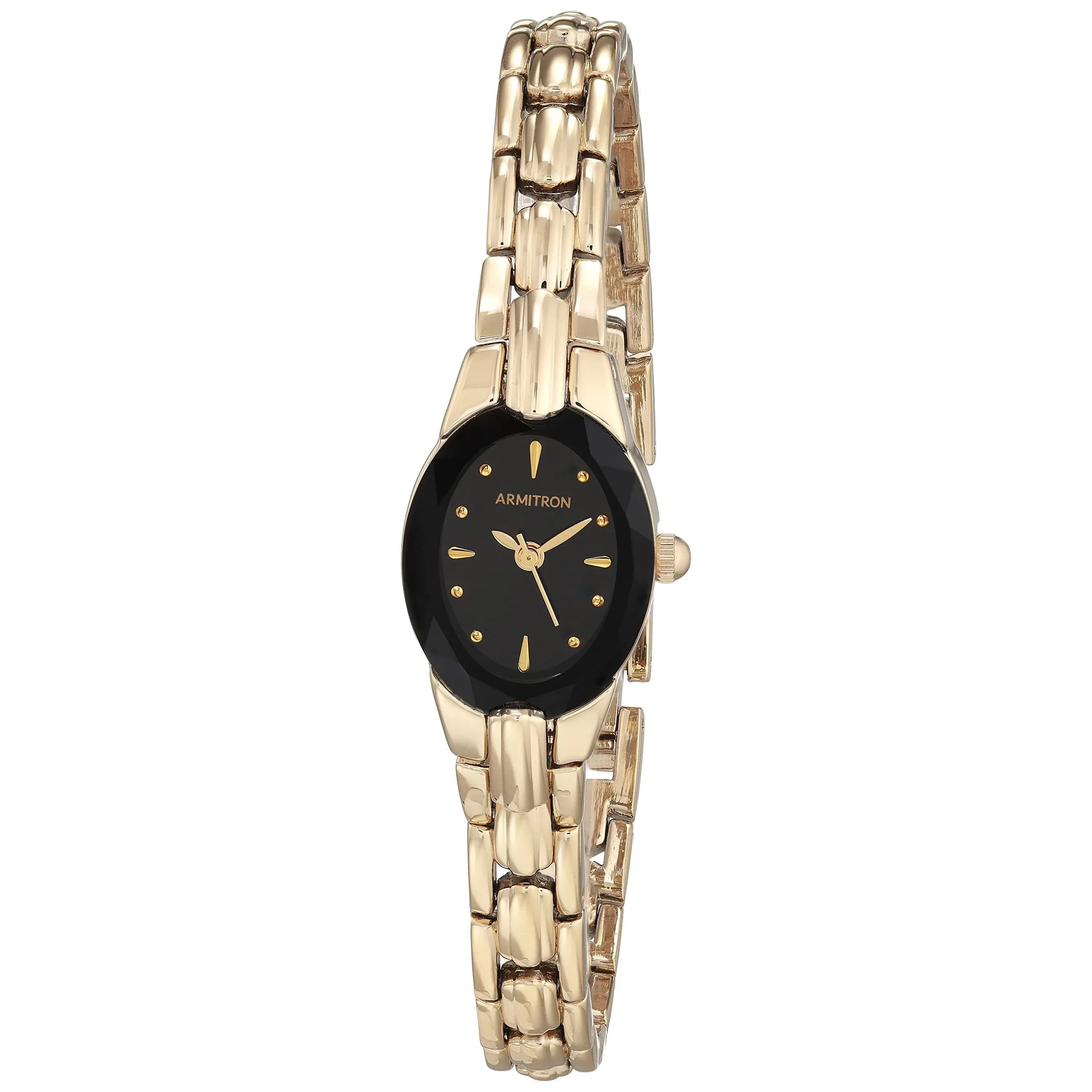 Armitron Women's Two-Tone Dress Watch with Japanese Quartz Movement | 19mm Case — Black/Gold-Tone