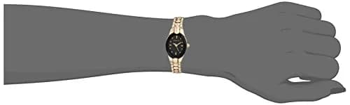 Armitron Women's Black/Gold-Tone Oval Bracelet Watch 17mm | Japanese Quartz Movement thumbnail 6