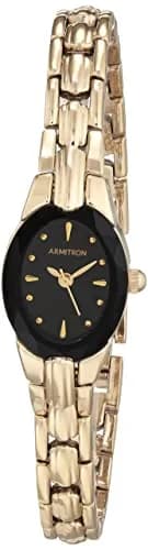 Armitron Women's Black/Gold-Tone Oval Bracelet Watch 17mm | Japanese Quartz Movement thumbnail 1
