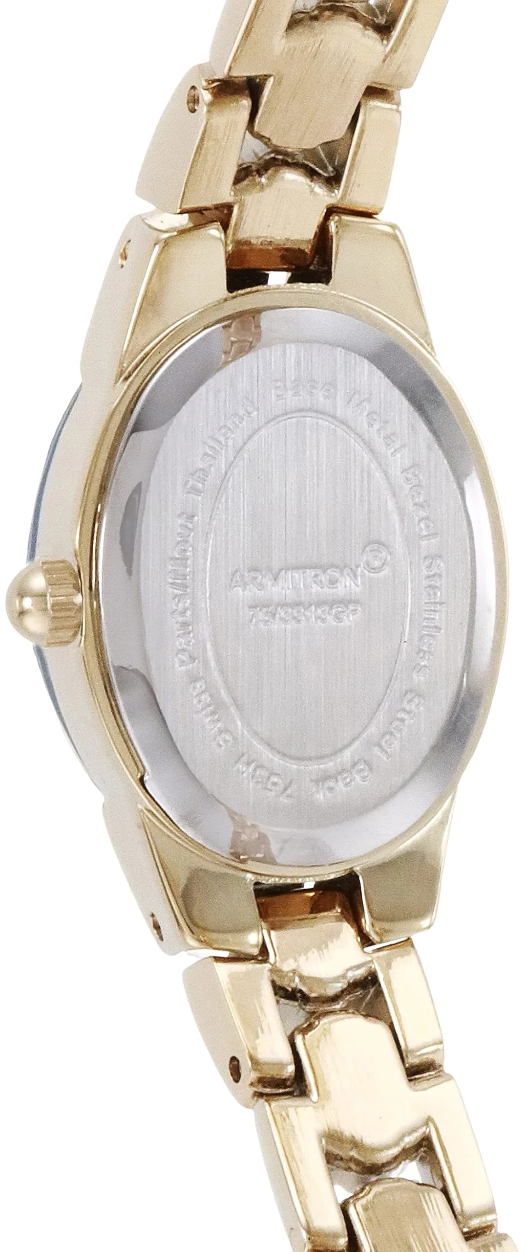 Armitron Women's Black/Gold-Tone Oval Bracelet Watch 17mm | Japanese Quartz Movement - view 4