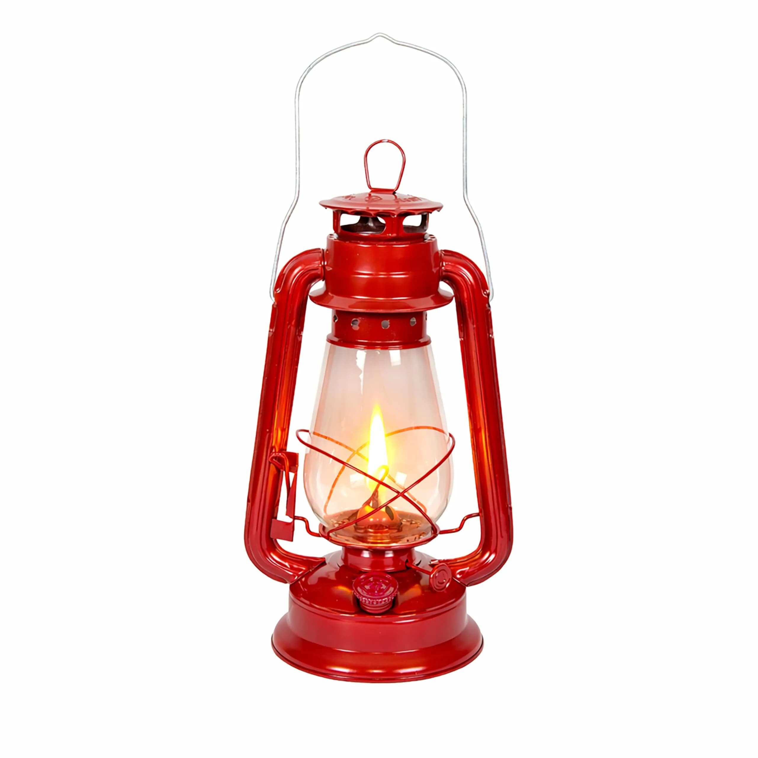 Stansport 12-inch Hurricane Lantern (127) Red | Classic Vintage Design for Camping, Cabins & Emergencies