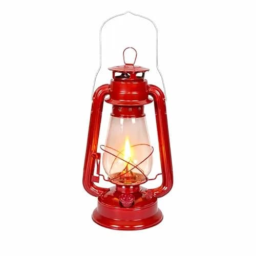 Stansport 12-inch Hurricane Lantern (127) Red | Classic Vintage Design for Camping, Cabins & Emergencies thumbnail 1