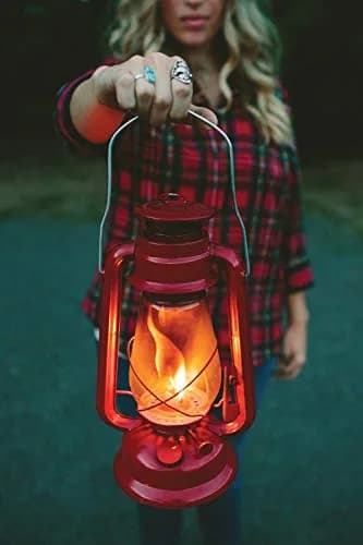 Stansport 12-inch Hurricane Lantern (127) Red | Classic Vintage Design for Camping, Cabins & Emergencies thumbnail 5