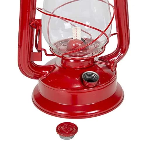 Stansport 12-inch Hurricane Lantern (127) Red | Classic Vintage Design for Camping, Cabins & Emergencies thumbnail 2
