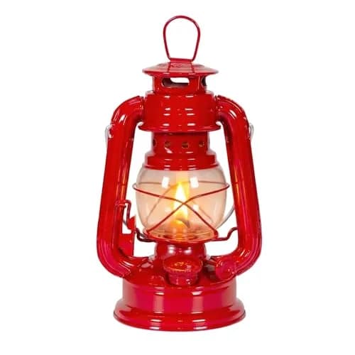 Stansport 8" Hurricane Lantern Red | Classic Metal Fuel Lamp for Camping & Outdoors thumbnail 1