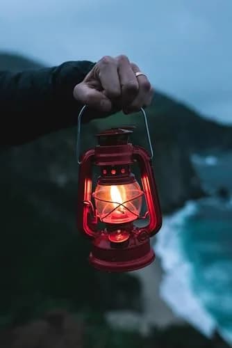 Stansport 8" Hurricane Lantern Red | Classic Metal Fuel Lamp for Camping & Outdoors thumbnail 3