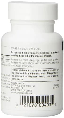 Source Naturals Beta Carotene 7500 mcg (25000 IU) 100 Softgels | Antioxidant Protection thumbnail 4