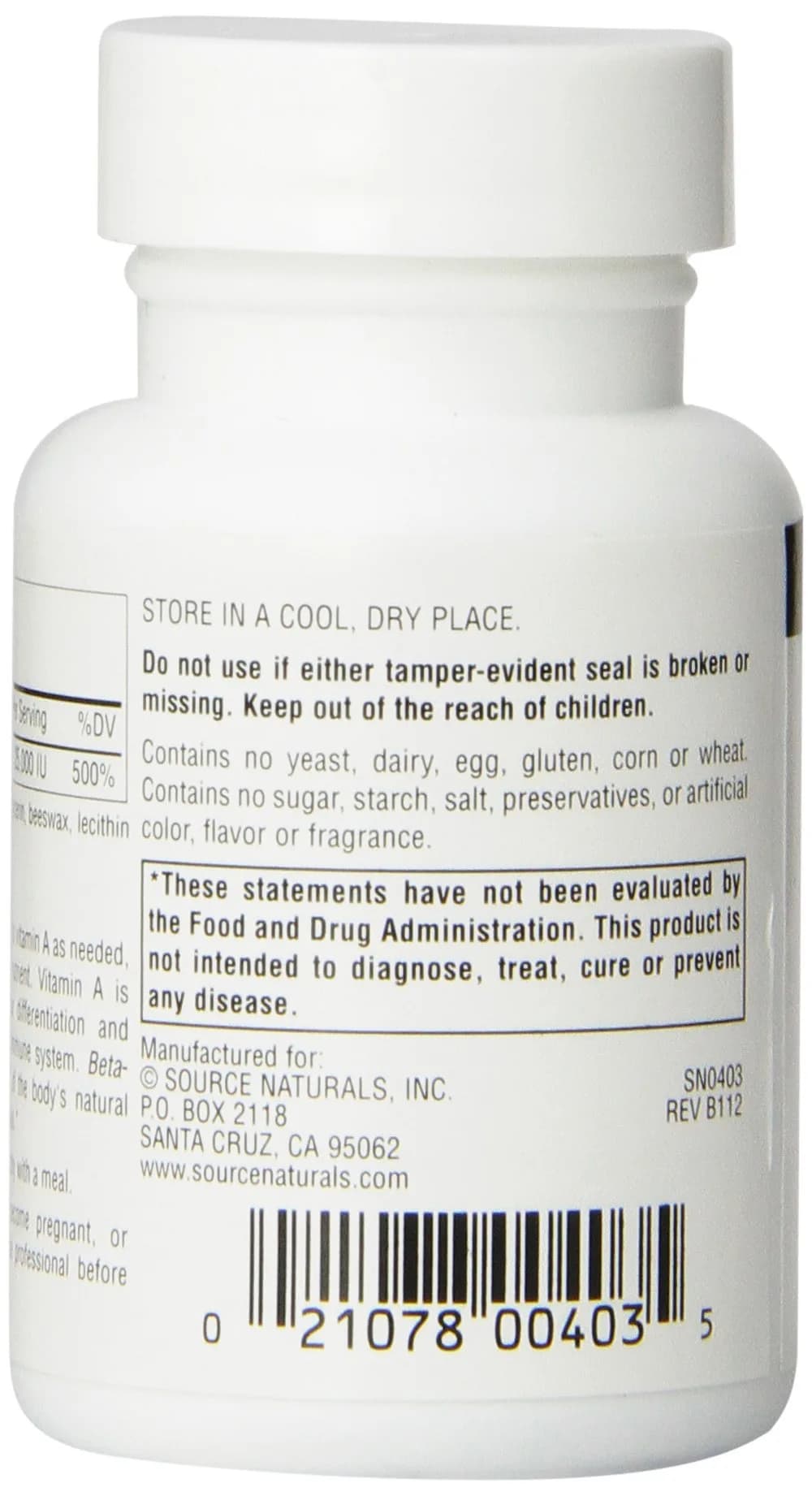 Source Naturals Beta Carotene 7500 mcg (25000 IU) 100 Softgels | Antioxidant Protection - view 4