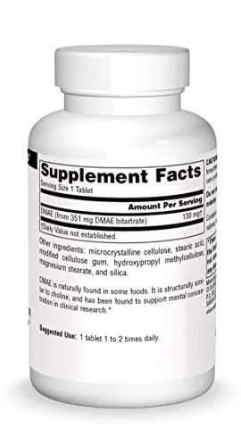 Source Naturals DMAE 351 mg 100 Tablets | Supports Mental Concentration & Brain Health thumbnail 2
