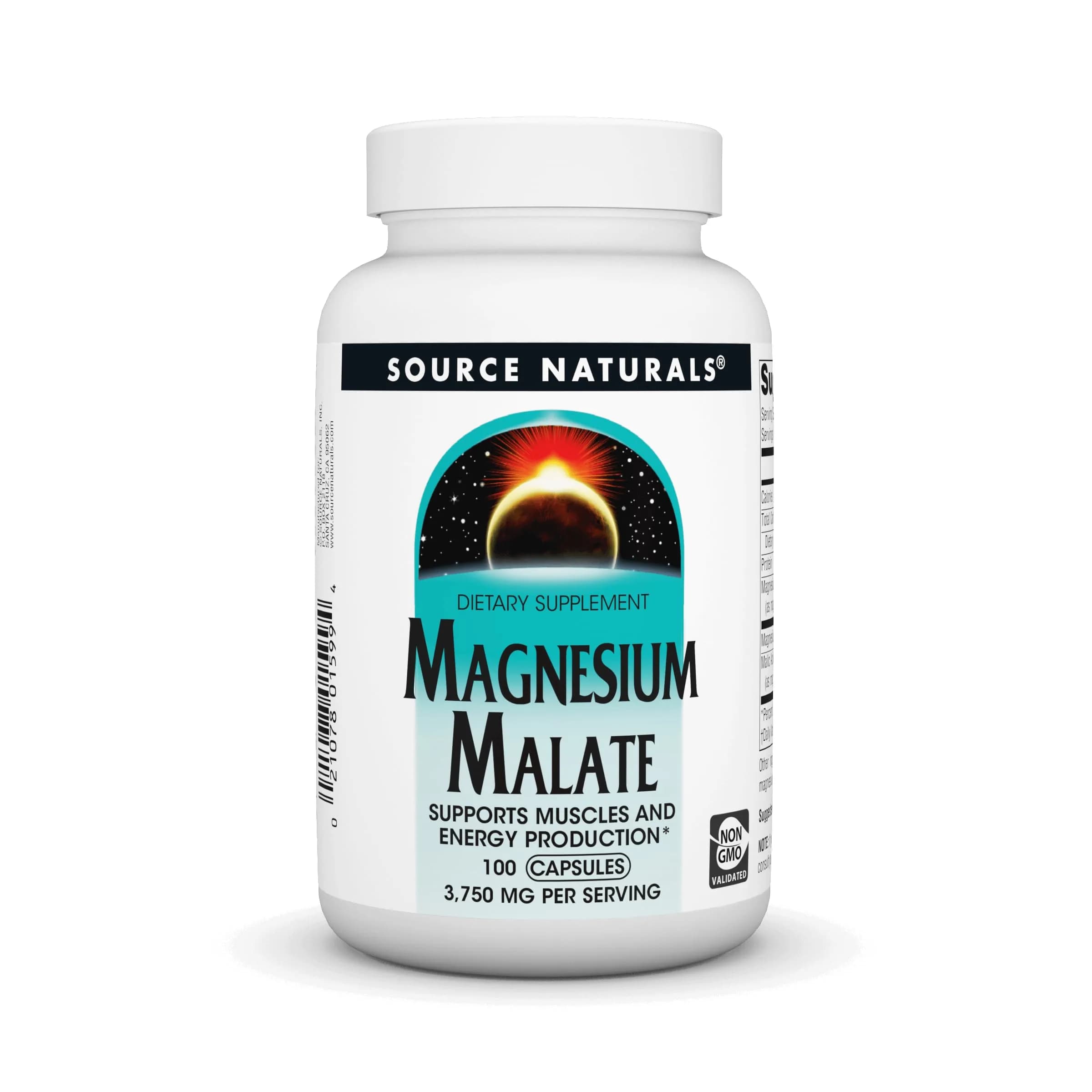 Source Naturals Magnesium Malate Capsules 3750 mg (100 Count) | Supports Muscle & Energy Production - main product image