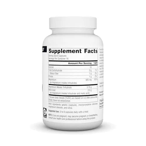 Source Naturals Magnesium Malate Capsules 3750 mg (100 Count) | Supports Muscle & Energy Production thumbnail 2