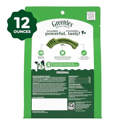 Greenies Teenie Original Dental Dog Treats, Chicken, 43 Count (12 oz / 340 g) | Veterinarian-Recommended for Small Dogs thumbnail 9