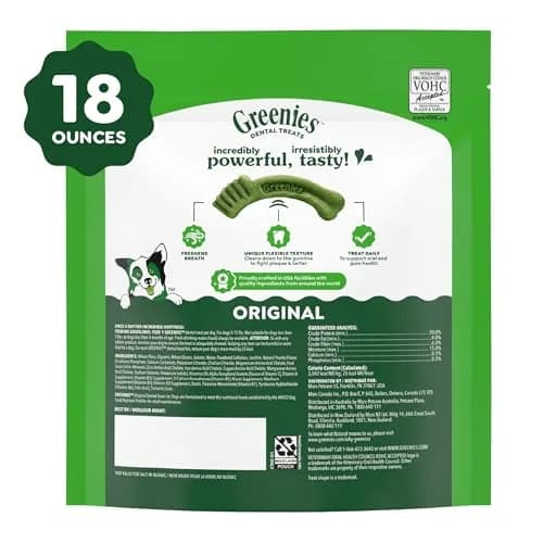 Greenies Teenie Original Natural Dental Dog Treats, Chicken, 65 Count (18 oz / 510 g) | Veterinarian-Recommended Dental Care for Dogs 5-15 lbs thumbnail 9