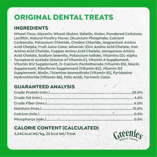 Greenies Teenie Original Natural Dental Dog Treats, Chicken, 65 Count (18 oz / 510 g) | Veterinarian-Recommended Dental Care for Dogs 5-15 lbs thumbnail 3