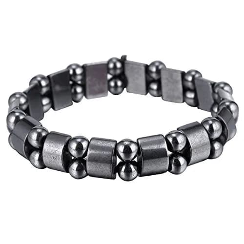VIKI LYNN Hematite Magnetic Bracelets for Men and Women | Adjustable Magnetic Fidget Wristband Jewelry Gift thumbnail 1