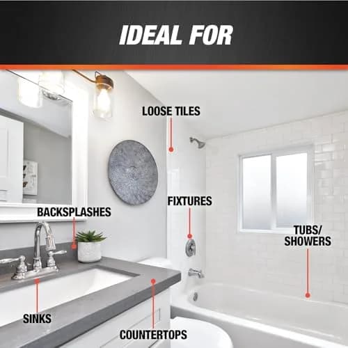 DAP All Purpose 100% Silicone Adhesive Sealant, Clear, 2.8 oz | Waterproof, Food Safe, Fast Cure thumbnail 5