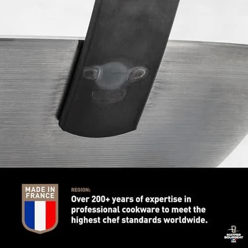 Matfer Bourgeat Black Carbon Steel Frying Pan 9 3/8" | High-Heat, Versatile, Made in France thumbnail 4
