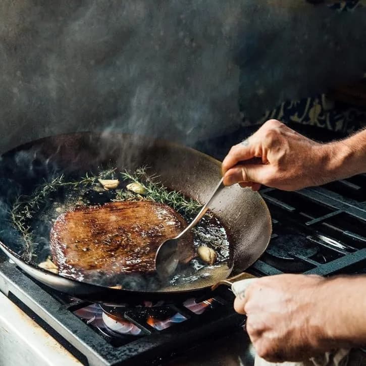 Matfer Bourgeat Black Carbon Steel Frying Pan 9 3/8" | High-Heat, Versatile, Made in France thumbnail 7