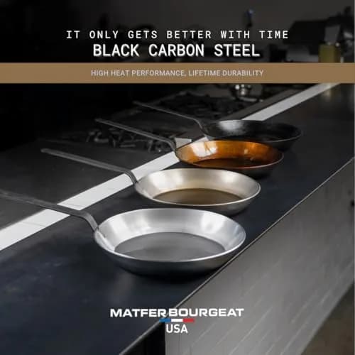 Matfer Bourgeat Black Carbon Steel Crêpe Pan 18cm (7") | Induction Compatible Heavy Duty Fry Pan thumbnail 5