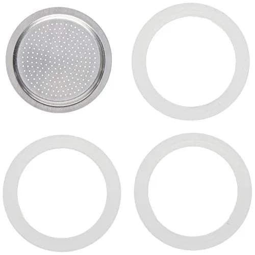 Bialetti 1-Cup Moka Espresso Machine Replacement Gaskets & Filter | Fits 1-Cup Aluminum Pots thumbnail 1