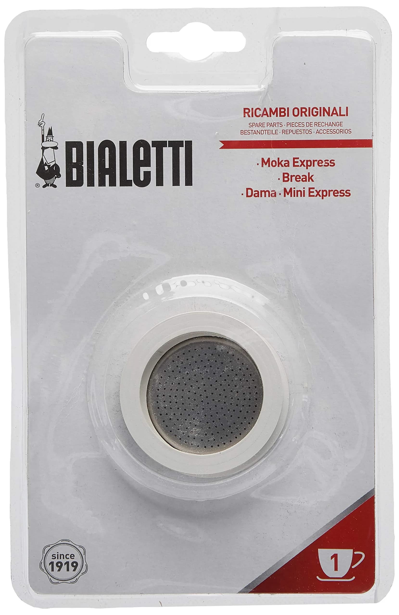 Bialetti 1-Cup Moka Espresso Machine Replacement Gaskets & Filter | Fits 1-Cup Aluminum Pots - view 2