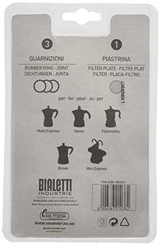 Bialetti 1-Cup Moka Espresso Machine Replacement Gaskets & Filter | Fits 1-Cup Aluminum Pots thumbnail 3