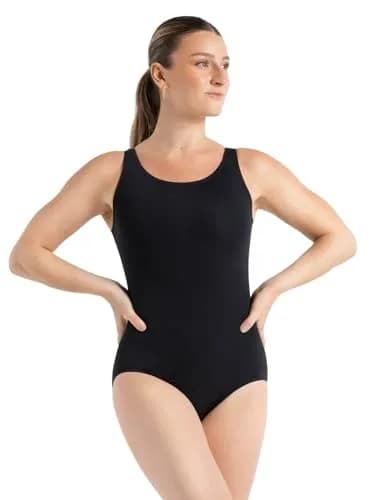 Capezio Tank Leotard Small | Classic V-neck, Sleeveless, Nylon Blend, Black thumbnail 1