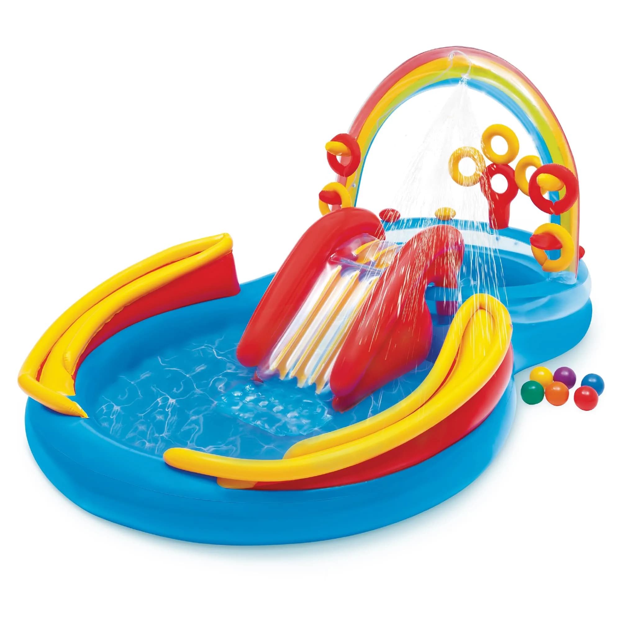 Intex Turtle Cove Playland Inflatable Paddling Pool or Ball Pit, 86" x 81" x 38" | Authentic USA Import — Multicolor / 117" x 76" x 53"