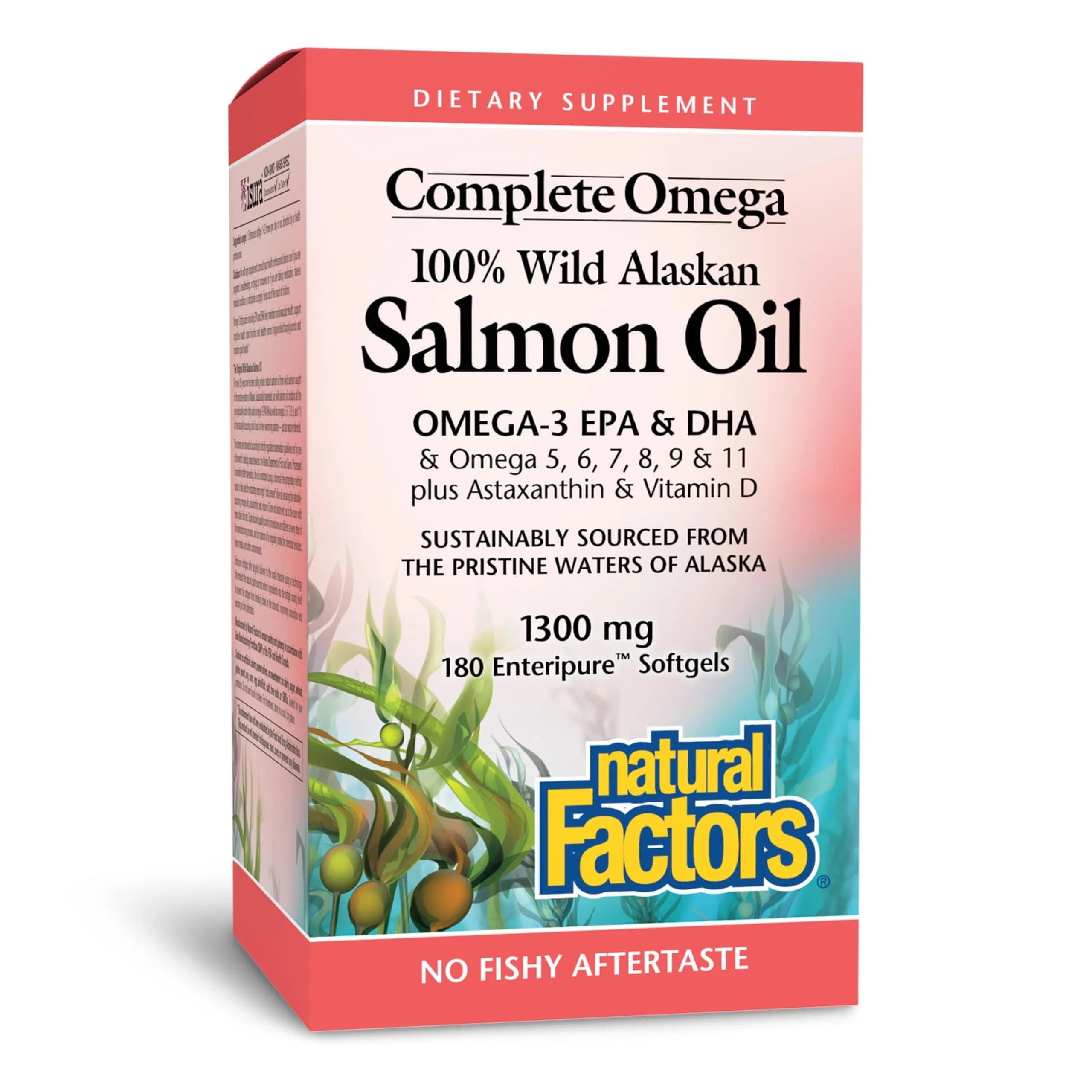 Natural Factors Complete Omega Wild Alaskan Salmon Oil 180 Softgels (408 g / 180 Count) | Supports Heart and Brain Health with Omega-3 DHA and EPA - main product image