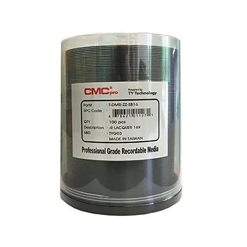 CMCpro Powered by TY Technology 16x DVD-R Silver Thermal 4.7GB (120 min) | 100 Pack Cake Box thumbnail 1