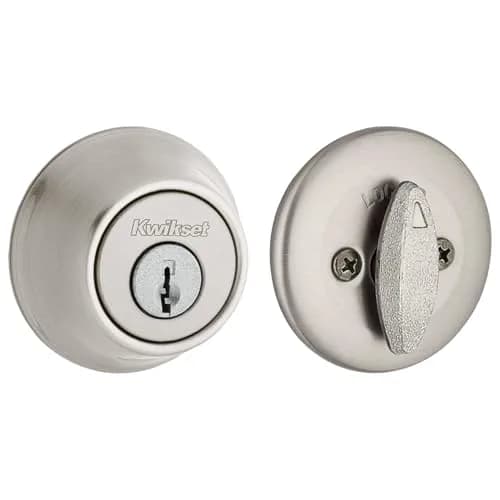 Kwikset 660 Single Cylinder Deadbolt Lock, Satin Nickel, 3.5 cm (1.38") Door Thickness | BHMA Grade 3 Certified Security thumbnail 1