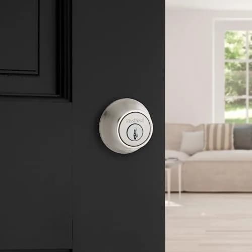 Kwikset 660 Single Cylinder Deadbolt Lock, Satin Nickel, 3.5 cm (1.38") Door Thickness | BHMA Grade 3 Certified Security thumbnail 2