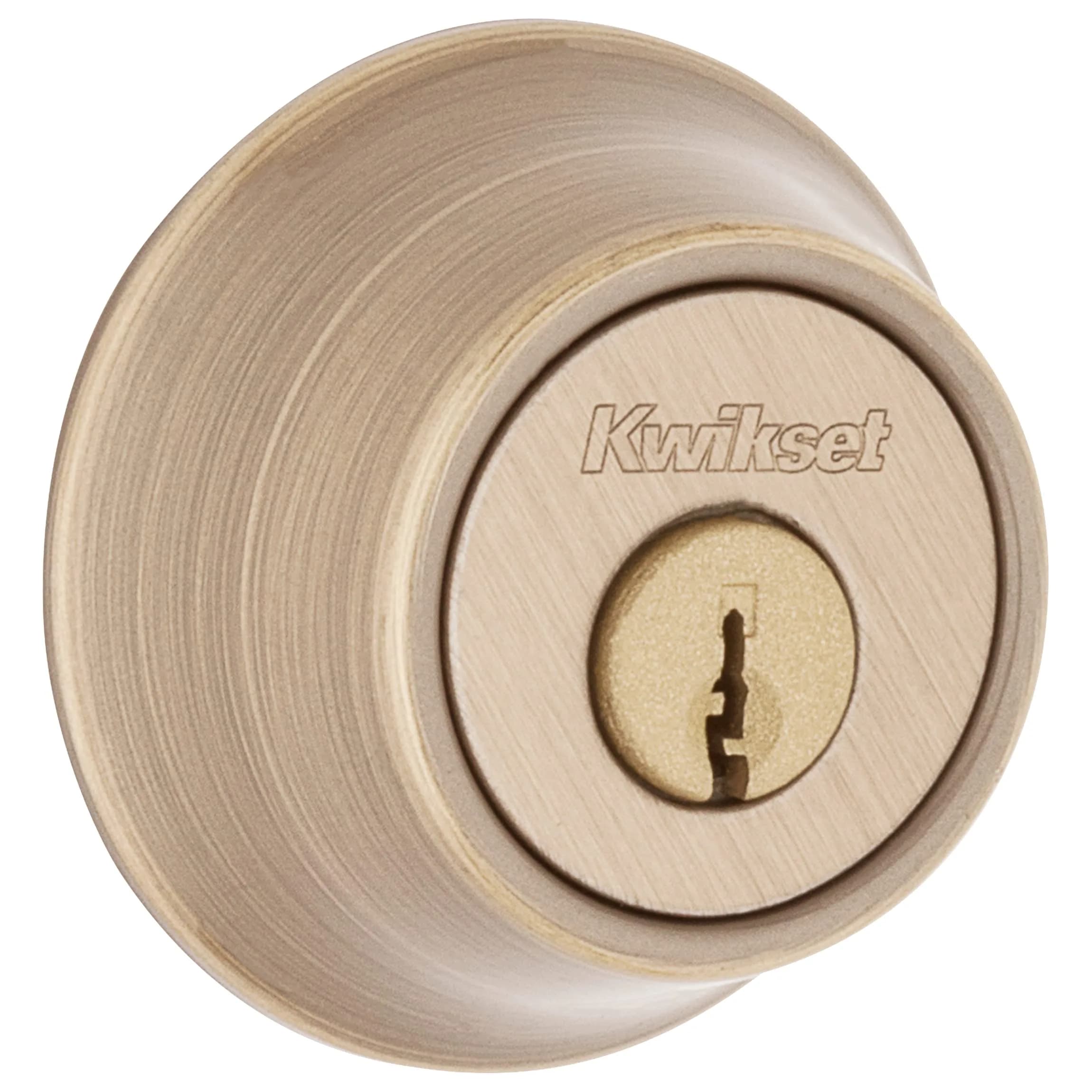 Kwikset 660 Single Cylinder Deadbolt Lock, Satin Chrome Round Exterior Keyed Front Entry Door, 0.67 lb (0.30 kg) | BHMA Grade 3 Certified Security - main product image