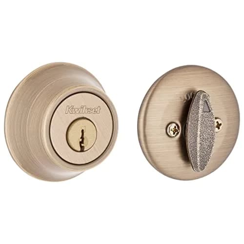 Kwikset 660 Single Cylinder Deadbolt Lock, Satin Chrome Round Exterior Keyed Front Entry Door, 0.67 lb (0.30 kg) | BHMA Grade 3 Certified Security thumbnail 3