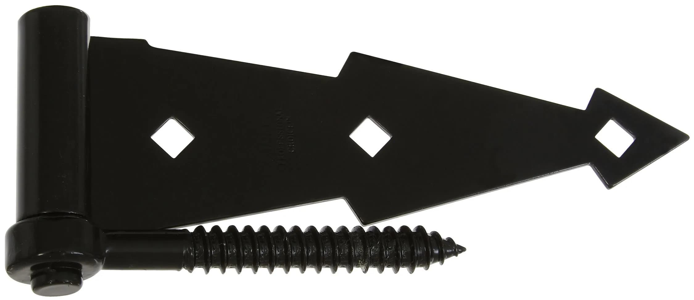 Stanley Heavy Duty Strap Hinges & Screw Hooks 7" | Corrosion-Resistant Black Finish, 2 Pack