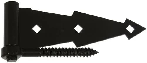 Stanley Heavy Duty Strap Hinges & Screw Hooks 7" | Corrosion-Resistant Black Finish, 2 Pack thumbnail 1