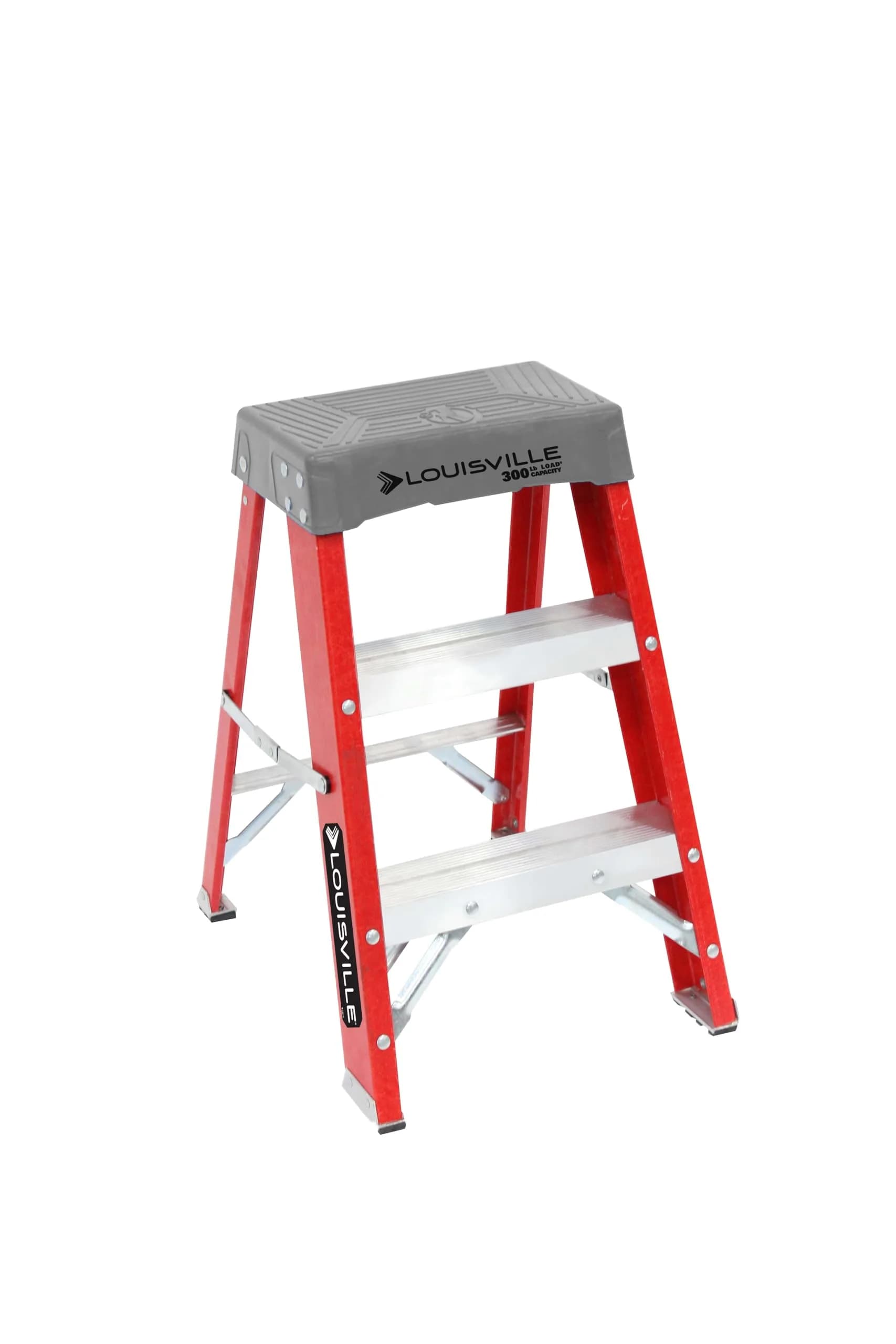 Louisville Ladder 2 ft Fiberglass Step Stool, FS1502, Type IA, 300 lbs | Industrial Grade Non-Conductive Ladder - main product image