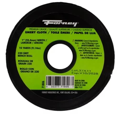 Forney Emery Cloth 80-Grit 1" x 10 Yd Bench Roll | Heavy-Duty Metal & Wood Sanding thumbnail 2